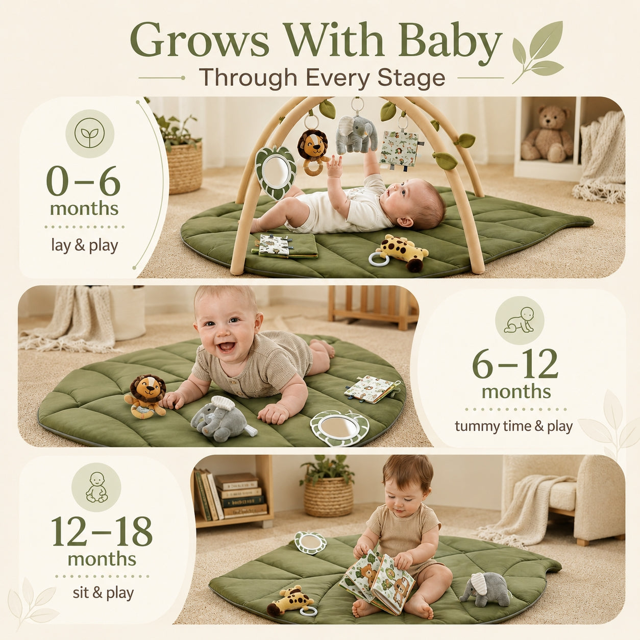 Thryvida Baby Play Gym & Activity Mat